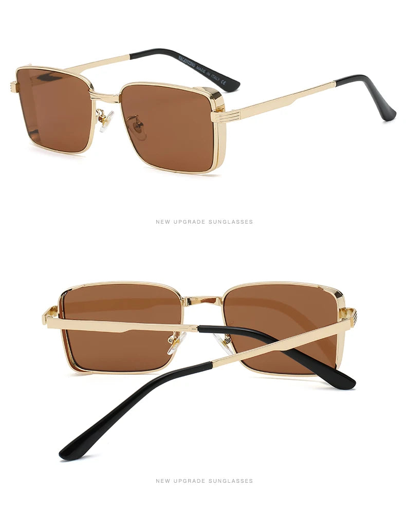 Classic Square Steampunk Sunglasses Luxury Brand Designer Men Women Retro Rectangle Punk Metal Frame Sun Glasses UV400