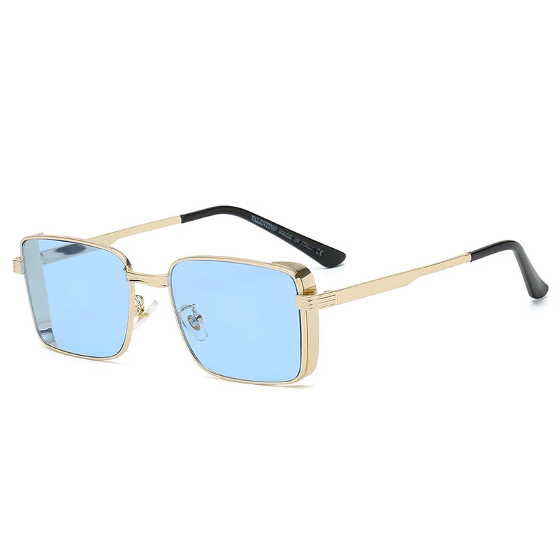 Classic Square Steampunk Sunglasses Luxury Brand Designer Men Women Retro Rectangle Punk Metal Frame Sun Glasses UV400