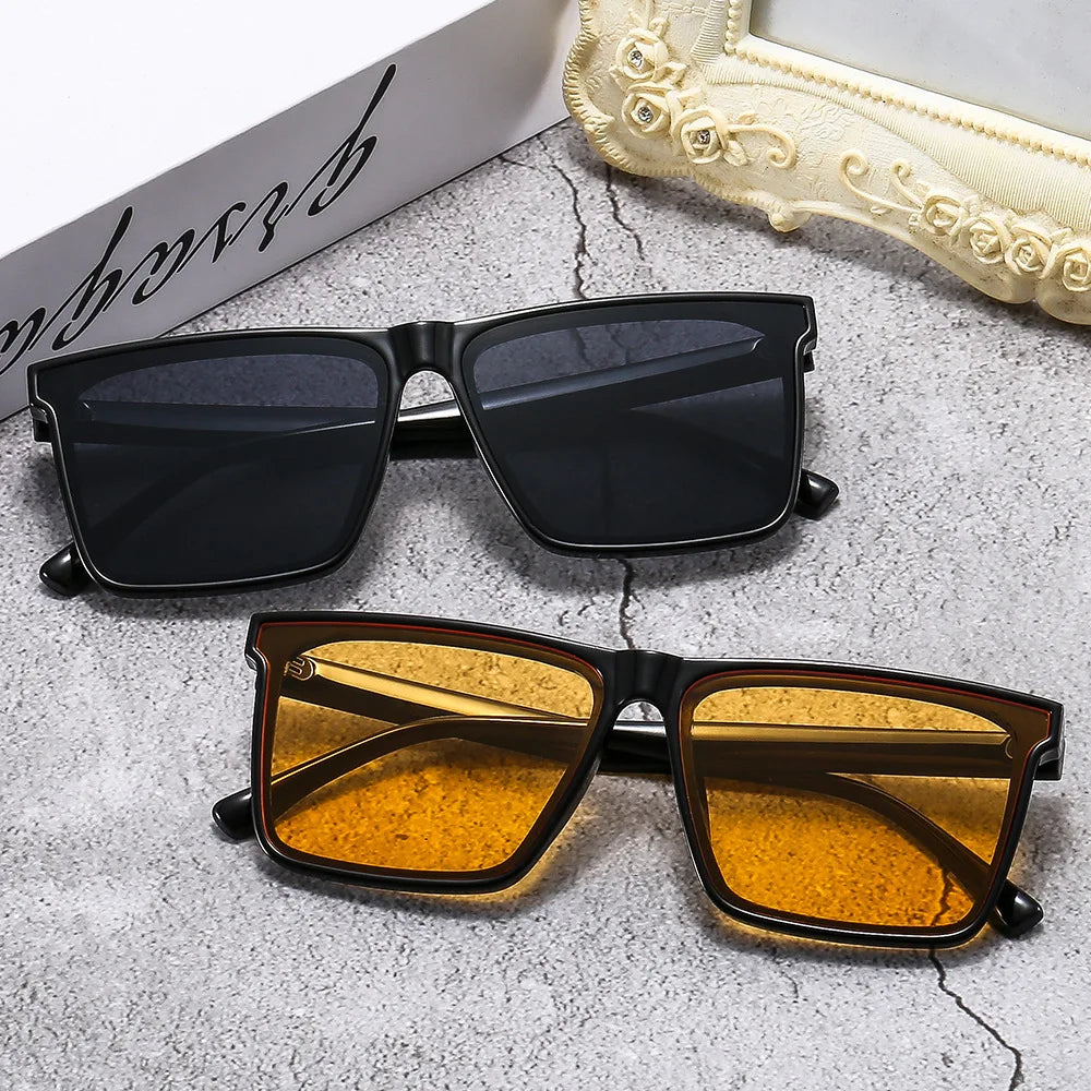 20224New Sunglasses Men's Driving Anti-UV Sunglasses Concave Shape Ladies Long Frame Sunglasses gafas de sol hombre